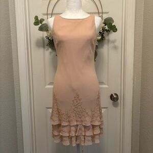 Jones New York Cream Silk Dress with Beading